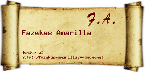 Fazekas Amarilla névjegykártya